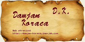 Damjan Koraca vizit kartica